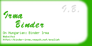 irma binder business card